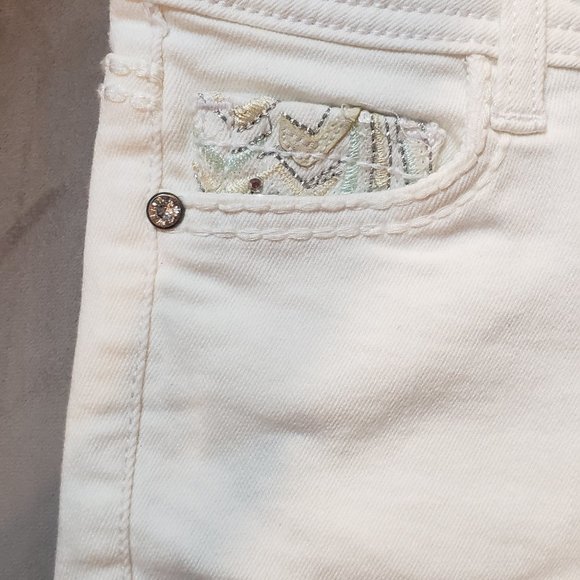 Arizona Jean Co Girls Bermuda Shorts  White  Size 8 - Picture 3 of 5